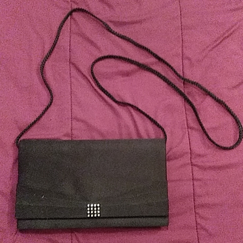 Vintage black shoulder clutch